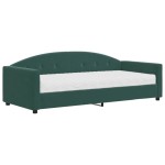 vidaXL Pat de zi cu saltea, verde închis, 90x200 cm, catifea