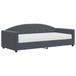 vidaXL Pat de zi cu saltea, gri închis, 90x190 cm, catifea
