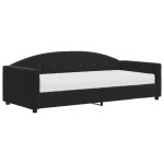 vidaXL Pat de zi cu saltea, negru, 90x190 cm, catifea