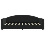 vidaXL Pat de zi cu saltea, negru, 90x190 cm, catifea