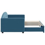 vidaXL Pat de zi cu extensie, albastru, 80x200 cm, catifea