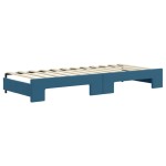 vidaXL Pat de zi cu extensie, albastru, 80x200 cm, catifea