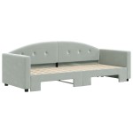 vidaXL Pat de zi cu extensie, gri deschis, 80x200 cm, catifea vidaXL Pat de zi cu extensie, gri deschis, 80x200 cm, catifea