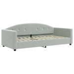 vidaXL Pat de zi cu extensie, gri deschis, 80x200 cm, catifea vidaXL Pat de zi cu extensie, gri deschis, 80x200 cm, catifea