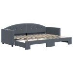 vidaXL Pat de zi cu extensie, gri închis, 80x200 cm, catifea vidaXL Pat de zi cu extensie, gri închis, 80x200 cm, catifea