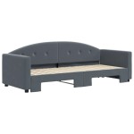 vidaXL Pat de zi cu extensie, gri închis, 80x200 cm, catifea vidaXL Pat de zi cu extensie, gri închis, 80x200 cm, catifea