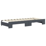 vidaXL Pat de zi cu extensie, gri închis, 80x200 cm, catifea vidaXL Pat de zi cu extensie, gri închis, 80x200 cm, catifea
