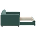 vidaXL Pat de zi cu extensie, verde închis, 80x200 cm, catifea