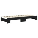 vidaXL Pat de zi cu extensie, negru, 80x200 cm, catifea