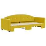 vidaXL Pat de zi cu extensie, galben, 80x200 cm, catifea vidaXL Pat de zi cu extensie, galben, 80x200 cm, catifea