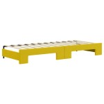 vidaXL Pat de zi cu extensie, galben, 80x200 cm, catifea vidaXL Pat de zi cu extensie, galben, 80x200 cm, catifea