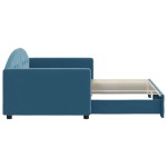 vidaXL Pat de zi cu extensie, albastru, 90x200 cm, catifea vidaXL Pat de zi cu extensie, albastru, 90x200 cm, catifea