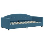 vidaXL Pat de zi cu extensie, albastru, 90x200 cm, catifea vidaXL Pat de zi cu extensie, albastru, 90x200 cm, catifea