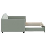 vidaXL Pat de zi cu extensie, gri deschis, 90x200 cm, catifea