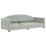 vidaXL Pat de zi cu extensie, gri deschis, 90x200 cm, catifea