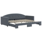 vidaXL Pat de zi cu extensie, gri închis, 90x200 cm, catifea vidaXL Pat de zi cu extensie, gri închis, 90x200 cm, catifea