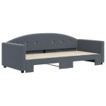 vidaXL Pat de zi cu extensie, gri închis, 90x200 cm, catifea vidaXL Pat de zi cu extensie, gri închis, 90x200 cm, catifea
