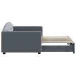 vidaXL Pat de zi cu extensie, gri închis, 90x200 cm, catifea vidaXL Pat de zi cu extensie, gri închis, 90x200 cm, catifea