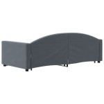 vidaXL Pat de zi cu extensie, gri închis, 90x200 cm, catifea vidaXL Pat de zi cu extensie, gri închis, 90x200 cm, catifea