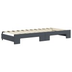 vidaXL Pat de zi cu extensie, gri închis, 90x200 cm, catifea vidaXL Pat de zi cu extensie, gri închis, 90x200 cm, catifea
