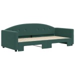 vidaXL Pat de zi cu extensie, verde închis, 90x200 cm, catifea