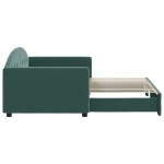 vidaXL Pat de zi cu extensie, verde închis, 90x200 cm, catifea