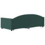 vidaXL Pat de zi cu extensie, verde închis, 90x200 cm, catifea