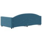 vidaXL Pat de zi cu extensie, albastru, 100x200 cm, catifea