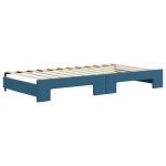 vidaXL Pat de zi cu extensie, albastru, 100x200 cm, catifea