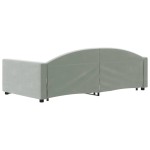 vidaXL Pat de zi cu extensie, gri deschis, 100x200 cm, catifea vidaXL Pat de zi cu extensie, gri deschis, 100x200 cm, catifea