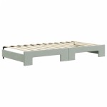vidaXL Pat de zi cu extensie, gri deschis, 100x200 cm, catifea vidaXL Pat de zi cu extensie, gri deschis, 100x200 cm, catifea
