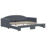 vidaXL Pat de zi cu extensie, gri închis, 100x200 cm, catifea vidaXL Pat de zi cu extensie, gri închis, 100x200 cm, catifea
