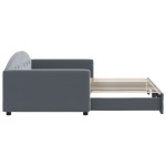 vidaXL Pat de zi cu extensie, gri închis, 100x200 cm, catifea vidaXL Pat de zi cu extensie, gri închis, 100x200 cm, catifea