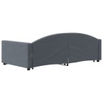 vidaXL Pat de zi cu extensie, gri închis, 100x200 cm, catifea vidaXL Pat de zi cu extensie, gri închis, 100x200 cm, catifea