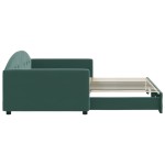 vidaXL Pat de zi cu extensie, verde închis, 100x200 cm, catifea