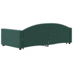 vidaXL Pat de zi cu extensie, verde închis, 100x200 cm, catifea