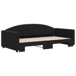 vidaXL Pat de zi cu extensie, negru, 100x200 cm, catifea