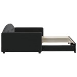 vidaXL Pat de zi cu extensie, negru, 100x200 cm, catifea