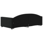 vidaXL Pat de zi cu extensie, negru, 100x200 cm, catifea
