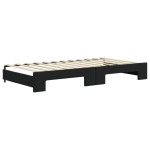 vidaXL Pat de zi cu extensie, negru, 100x200 cm, catifea