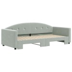 vidaXL Pat de zi cu extensie, gri deschis, 90x190 cm, catifea vidaXL Pat de zi cu extensie, gri deschis, 90x190 cm, catifea