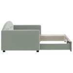vidaXL Pat de zi cu extensie, gri deschis, 90x190 cm, catifea vidaXL Pat de zi cu extensie, gri deschis, 90x190 cm, catifea