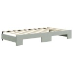 vidaXL Pat de zi cu extensie, gri deschis, 90x190 cm, catifea vidaXL Pat de zi cu extensie, gri deschis, 90x190 cm, catifea