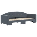 vidaXL Pat de zi cu extensie, gri închis, 90x190 cm, catifea vidaXL Pat de zi cu extensie, gri închis, 90x190 cm, catifea