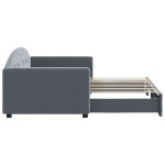 vidaXL Pat de zi cu extensie, gri închis, 90x190 cm, catifea vidaXL Pat de zi cu extensie, gri închis, 90x190 cm, catifea