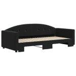 vidaXL Pat de zi cu extensie, negru, 90x190 cm, catifea vidaXL Pat de zi cu extensie, negru, 90x190 cm, catifea