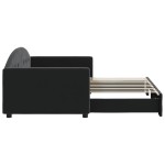 vidaXL Pat de zi cu extensie, negru, 90x190 cm, catifea vidaXL Pat de zi cu extensie, negru, 90x190 cm, catifea