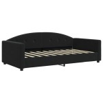 vidaXL Pat de zi cu extensie, negru, 90x190 cm, catifea vidaXL Pat de zi cu extensie, negru, 90x190 cm, catifea