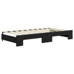 vidaXL Pat de zi cu extensie, negru, 90x190 cm, catifea vidaXL Pat de zi cu extensie, negru, 90x190 cm, catifea