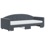 vidaXL Pat de zi cu extensie și saltele gri închis 80x200 cm catifea vidaXL Pat de zi cu extensie și saltele gri închis 80x200 cm catifea